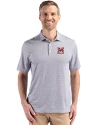 Morehouse Maroon Tigers Cutter & Buck Pike Eco Diamond Dot Print Recycled Mens Polo Black Front Thumbnail Image