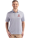 Bradley Braves Cutter & Buck Pike Eco Diamond Dot Print Recycled Mens Polo Black Front Thumbnail Image