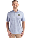 Quinnipiac Bobcats Cutter & Buck Pike Eco Diamond Dot Print Recycled Mens Polo Navy Blue Front Thumbnail Image