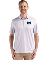 Michigan Wolverines Alumni Cutter & Buck Pike Eco Diamond Dot Print Recycled Mens Polo Polished Medium Gray Front Thumbnail Image