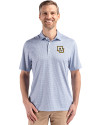 Marquette Golden Eagles Cutter & Buck Pike Eco Diamond Dot Print Recycled Mens Polo Navy Blue Front Thumbnail Image