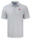 Nebraska Cornhuskers College Vault Cutter & Buck Pike Eco Diamond Dot Print Recycled Mens Polo Polished Medium Gray Mannequin Thumbnail Image