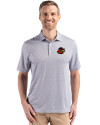 Rochester Red Wings Cutter & Buck Pike Eco Diamond Dot Print Recycled Mens Polo Black Front Thumbnail Image