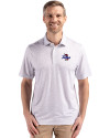 Tulsa Golden Hurricane Cutter & Buck Pike Eco Flora Print Recycled Mens Polo Polished Medium Gray Front Thumbnail Image