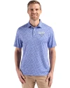 SMU Mustangs Cutter & Buck Pike Eco Flora Print Recycled Mens Polo Chelan Blue Front Thumbnail Image