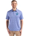 Indiana State Sycamores Cutter & Buck Pike Eco Flora Print Recycled Mens Polo Chelan Blue Front Thumbnail Image
