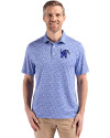 Memphis Tigers Cutter & Buck Pike Eco Flora Print Recycled Mens Polo Chelan Blue Front Thumbnail Image