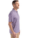 James Madison Dukes Cutter & Buck Pike Eco Flora Print Recycled Mens Polo College Purple Side Thumbnail Image