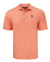 Oklahoma State Cowboys Wrestling Pete Cutter & Buck Pike Eco Flora Print Recycled Mens Polo College Orange Mannequin Thumbnail Image