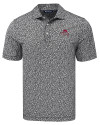 FSU Bobby Bowden Cutter & Buck Pike Eco Flora Print Recycled Mens Polo Black Mannequin Thumbnail Image