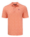 View image 6: Virginia Tech Hokies College Vault Cutter & Buck Pike Recycled Flora Print Mens Polo College Orange Mannequin