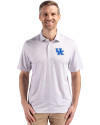 Kentucky Wildcats Cutter & Buck Pike Eco Flora Print Recycled Mens Polo Polished Medium Gray Front Thumbnail Image