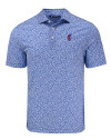 Florida Gators Swinging Gator Cutter & Buck Pike Eco Flora Print Recycled Mens Polo Chelan Blue Mannequin Thumbnail Image