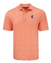 Florida Gators Swinging Gator Cutter & Buck Pike Eco Flora Print Recycled Mens Polo College Orange Mannequin Thumbnail Image