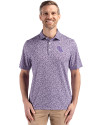 Stephen F Austin Lumberjacks Cutter & Buck Pike Eco Flora Print Recycled Mens Polo College Purple Front Thumbnail Image