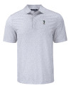 South Florida Bulls Swinging Rocky Cutter & Buck Pike Eco Flora Print Recycled Mens Polo Polished Medium Gray Mannequin Thumbnail Image