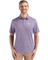 Kansas State Wildcats Cutter & Buck Pike Eco Flora Print Recycled Mens Polo College Purple Front Thumbnail Image