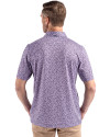 Kansas State Wildcats Cutter & Buck Pike Eco Flora Print Recycled Mens Polo College Purple Back Thumbnail Image