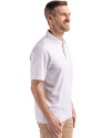 Lansing Lugnuts Cutter & Buck Pike Eco Flora Print Recycled Mens Polo Polished Medium Gray Side Thumbnail Image