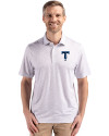 Tulsa Drillers Cutter & Buck Pike Eco Flora Print Recycled Mens Polo Polished Medium Gray Front Thumbnail Image
