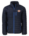 Texas Longhorns 100 Years at DKR Cutter & Buck Rainier PrimaLoft® Mens Eco Insulated Full Zip Puffer Jacket Dark Navy Mannequin Thumbnail Image