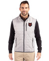 Arkansas State Red Wolves Cutter & Buck Rainier PrimaLoft® Mens Eco Insulated Full Zip Puffer Vest Polished Medium Gray Front Thumbnail Image