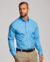 View image 1: Cutter & Buck Long Sleeve Tailored Fit Fine Twill Mens Shirt Atlas Light Blue Front