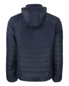 Texas Longhorns 100 Years at DKR Cutter & Buck Rainier PrimaLoft®  Mens Big and Tall Eco Insulated Puffer Jacket Dark Navy/Silver Mannequin Back 4 Thumbnail Image