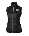 Texas Longhorns 100 Years at DKR Cutter & Buck Rainier PrimaLoft® Womens Eco Insulated Full Zip Puffer Vest Black Mannequin Thumbnail Image