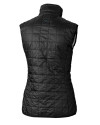 Texas Longhorns 100 Years at DKR Cutter & Buck Rainier PrimaLoft® Womens Eco Insulated Full Zip Puffer Vest Black Mannequin Back Thumbnail Image