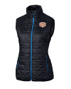 Texas Longhorns 100 Years at DKR Cutter & Buck Rainier PrimaLoft® Womens Eco Insulated Full Zip Puffer Vest Dark Navy Mannequin Thumbnail Image