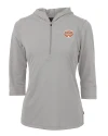 Texas Longhorns 100 Years at DKR Cutter & Buck Virtue Eco Pique Recycled Half Zip Pullover Womens Hoodie Polished Medium Gray Mannequin Thumbnail Image