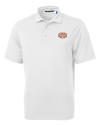 View image 15: Texas Longhorns 100 Years at DKR Cutter & Buck Virtue Recycled Featherlight Pique Mens Polo White Mannequin
