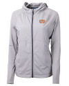 Texas Longhorns 100 Years at DKR Cutter & Buck Adapt Eco Knit Hybrid Recycled Womens Full Zip Jacket Polished Medium Gray Mannequin Thumbnail Image