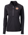 View image 3: Texas Longhorns 100 Years at DKR Cutter & Buck Adapt Recycled Soft Knit Stretch Womens Half Zip Pullover Black Mannequin