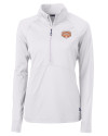 Texas Longhorns 100 Years at DKR Cutter & Buck Adapt Eco Knit Stretch Recycled Womens Half Zip Pullover White Mannequin Thumbnail Image