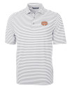 Texas Longhorns 100 Years at DKR Cutter & Buck Virtue Eco Pique Stripe Recycled Mens Big and Tall Polo Polished Medium Gray Mannequin Thumbnail Image