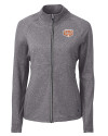 Texas Longhorns 100 Years at DKR Cutter & Buck Adapt Eco Knit Heather Recycled Womens Full Zip Black Heather Mannequin Thumbnail Image