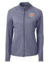 Texas Longhorns 100 Years at DKR Cutter & Buck Adapt Eco Knit Heather Recycled Womens Full Zip Navy Blue Heather Mannequin Thumbnail Image