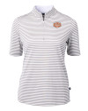 Texas Longhorns 100 Years at DKR Cutter & Buck Virtue Eco Pique Stripe Recycled Womens Top Polished Medium Gray Mannequin Thumbnail Image