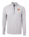 Texas Longhorns 100 Years at DKR Cutter & Buck Adapt Eco Knit Heather Mens Big & Tall Quarter Zip Pullover Polished Heather Mannequin Thumbnail Image
