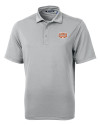 Texas Longhorns 100 Years at DKR Cutter & Buck Virtue Eco Pique Recycled Mens Big and Tall Polo Polished Medium Gray Mannequin Thumbnail Image