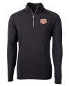 Texas Longhorns 100 Years at DKR Cutter & Buck Adapt Eco Knit Stretch Recycled Mens Big and Tall Quarter Zip Pullover Black Mannequin Thumbnail Image
