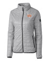 Texas Longhorns 100 Years at DKR Cutter & Buck Rainier PrimaLoft®  Womens Eco Insulated Full Zip Puffer Jacket Polished Medium Gray Mannequin Thumbnail Image