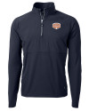 View image 7: Texas Longhorns 100 Years at DKR Cutter & Buck Adapt Recycled Soft Knit Stretch Mens Hybrid Quarter Zip Pullover  Navy Blue Mannequin