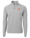 Texas Longhorns 100 Years at DKR Cutter & Buck Adapt Eco Knit Hybrid Recycled Mens Quarter Zip Polished Medium Gray Mannequin Thumbnail Image