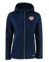 Texas Longhorns 100 Years at DKR Cutter & Buck Evoke Softshell Recycled Full Zip Womens Jacket Navy Blue Mannequin Thumbnail Image