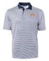 Texas Longhorns 100 Years at DKR Cutter & Buck Virtue Eco Pique Micro Stripe Recycled Mens Big & Tall Polo Navy Blue/White Mannequin Thumbnail Image