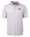 Texas Longhorns 100 Years at DKR Cutter & Buck Virtue Eco Pique Micro Stripe Recycled Mens Polo Polished/White Mannequin Thumbnail Image