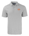 Texas Longhorns 100 Years at DKR Cutter & Buck Forge Eco Double Stripe Stretch Recycled Mens Polo Polished/White Mannequin Thumbnail Image